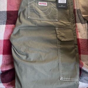 True Religion  Cargo Pants. Color is Kalamata